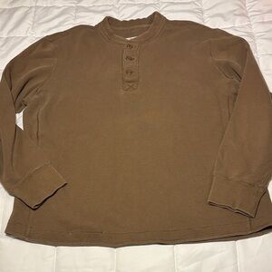 Eddie Bauer Brown Long Sleeve Henley Shirt